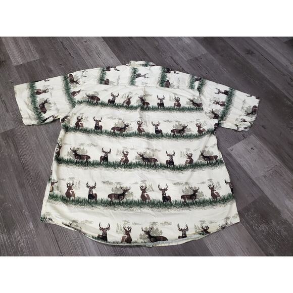 Outdoor Life Nature Buck Deer Collared Button Up Short Sleeve Shirt | Size XXL - Picture 2 of 6